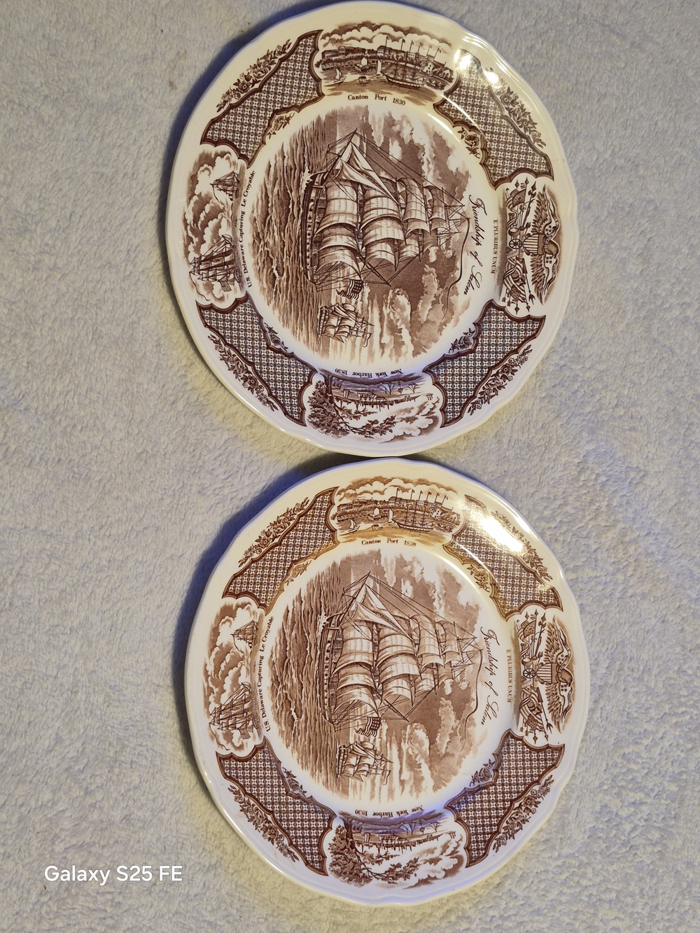 Vintage Alfred Meakin "Fair Winds - The Friendship of Salem" Transferware Plates